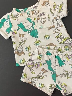 Disney Toy Story Kids Pajama Set - White, Green, Brown